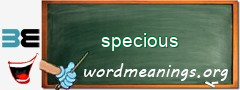 WordMeaning blackboard for specious